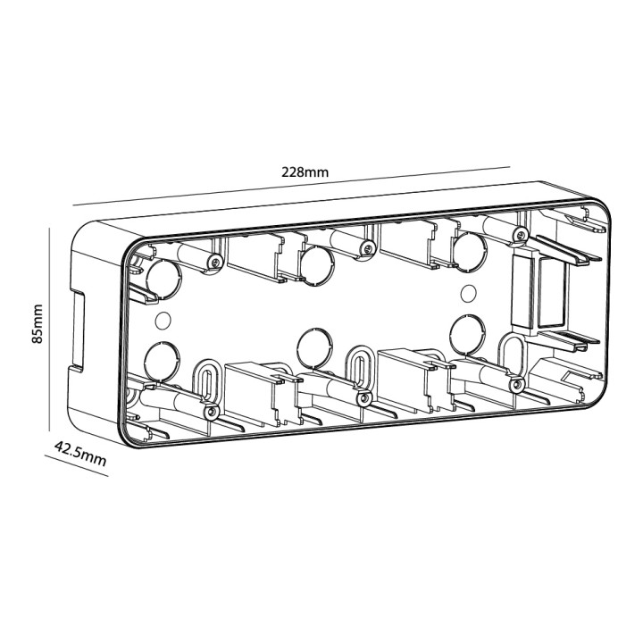 OHMTEC Epure Boitier Saillie 3 Postes Blanc 