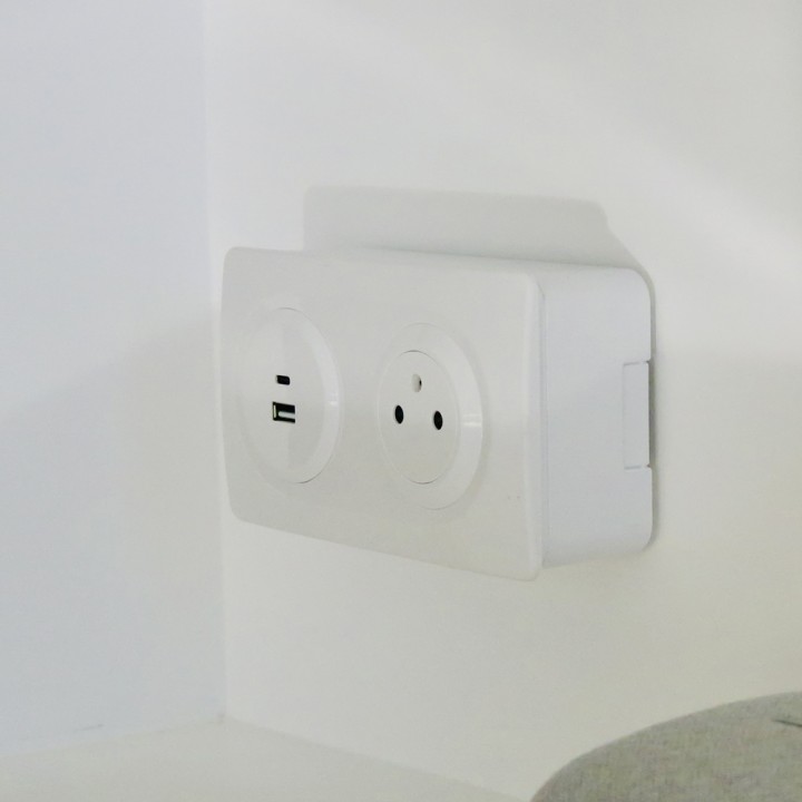 OHMTEC Epure Boitier Saillie 2 Postes Blanc 