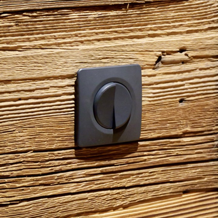 OHMTEC Epure Double interrupteur va et vient complet anthracite