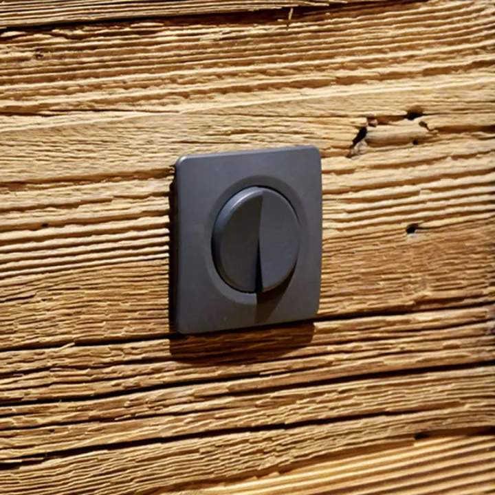 OHMTEC Epure Double interrupteur va et vient anthracite 