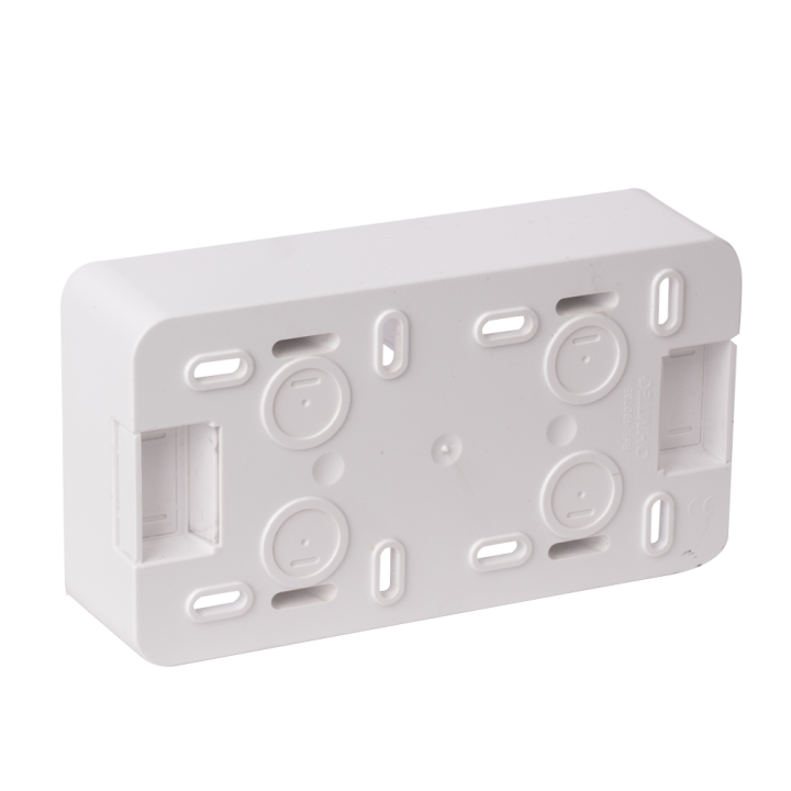OHMTEC Epure Boitier Saillie 2 Postes Blanc 