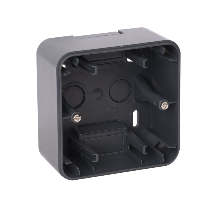 OHMTEC Epure Boitier Saillie 1 Poste Anthracite 