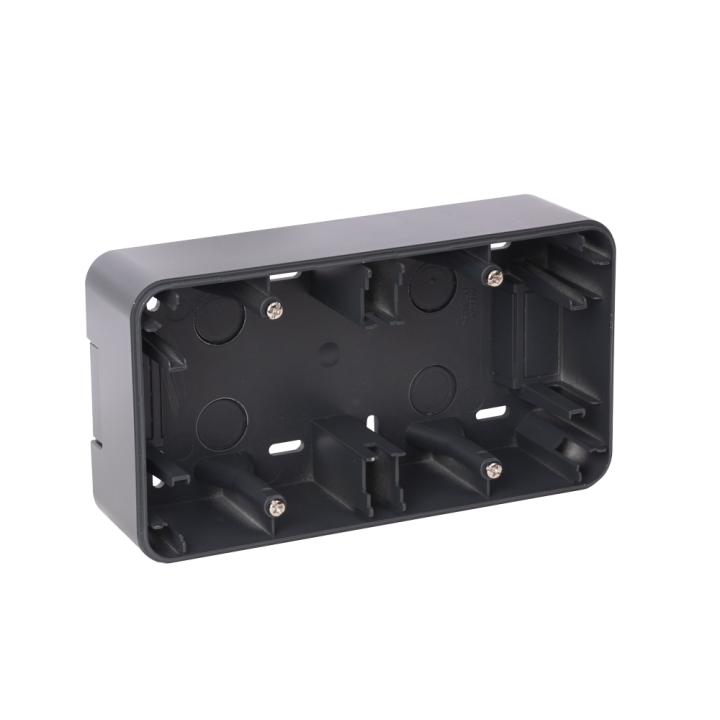 OHMTEC Epure Boitier Saillie 2 Postes Anthracite 