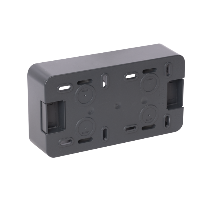 OHMTEC Epure Boitier Saillie 2 Postes Anthracite 