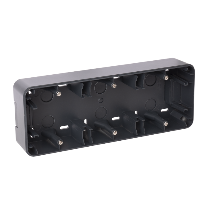 OHMTEC Epure Boitier Saillie 3 Postes Anthracite