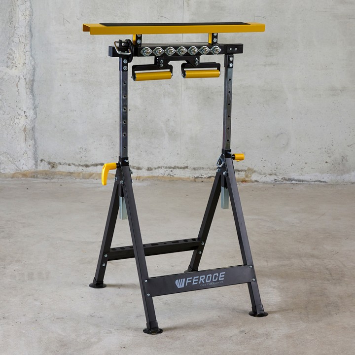 Tréteau télescopique multifonction 4 en 1 200Kg max avec hauteur réglable de 83 à 128cm FEROCE
