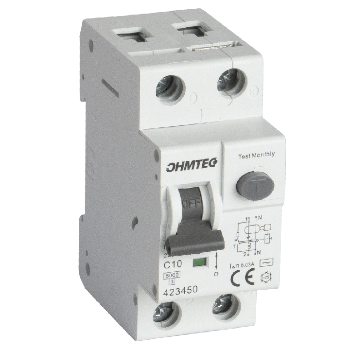 Disjoncteur différentiel à vis 1P+N 10A 30mA 6kA Courbe C