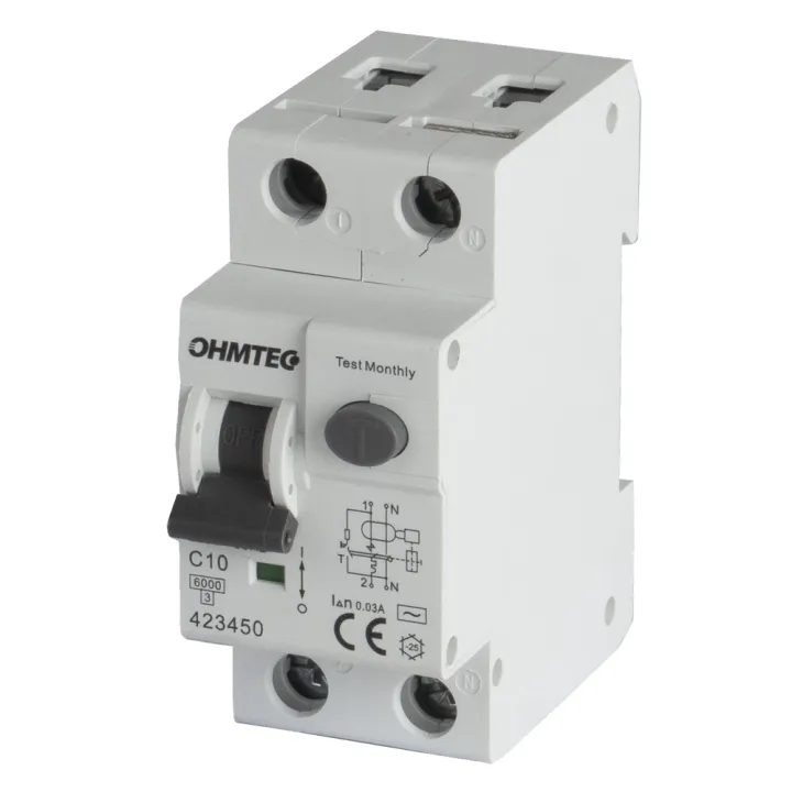 Disjoncteur différentiel à vis 1P+N 10A 30mA 6kA Courbe C