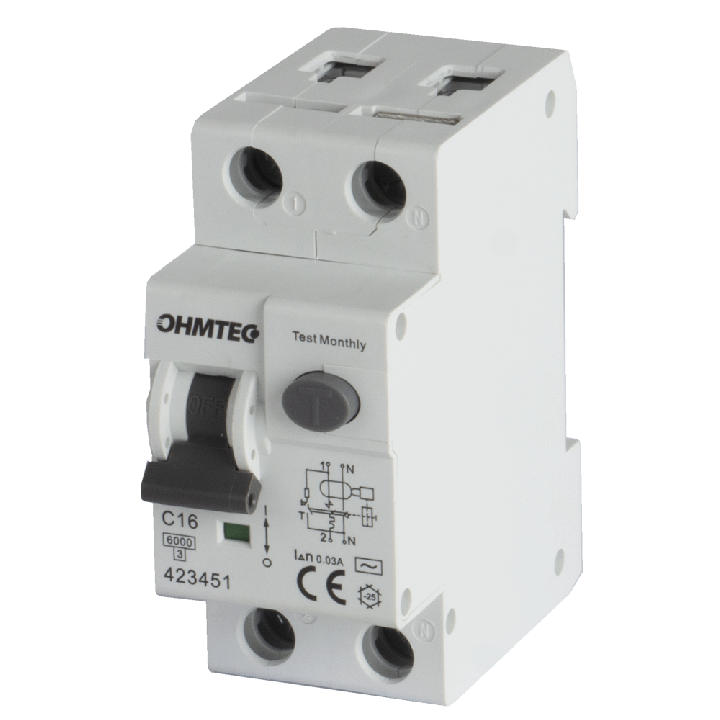 Disjoncteur différentiel à vis 1P+N 16A 30mA 6kA Courbe C