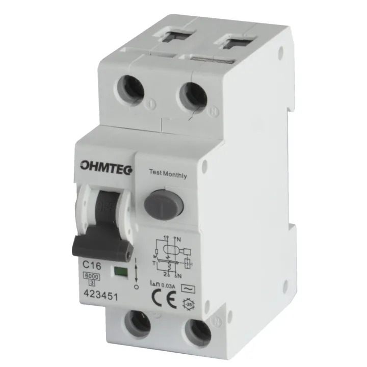 Disjoncteur différentiel à vis 1P+N 16A 30mA 6kA Courbe C