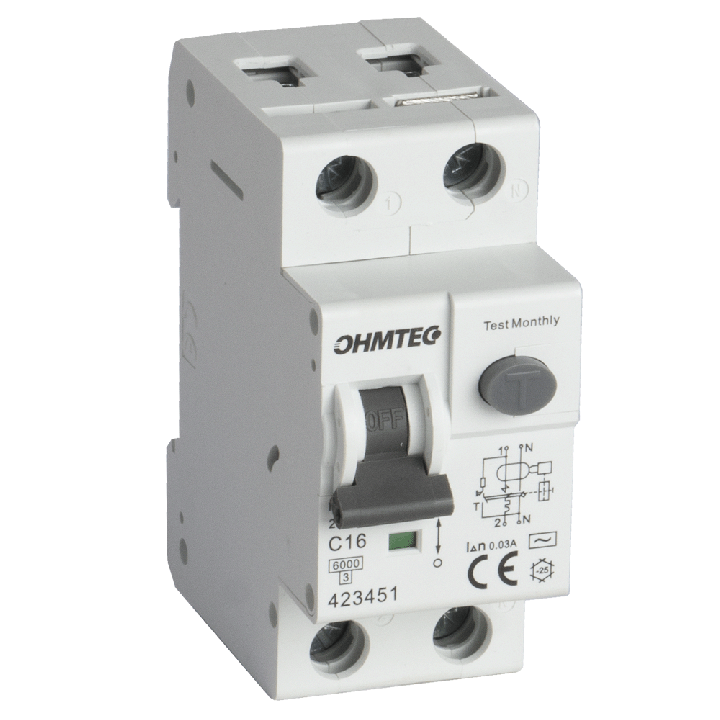Disjoncteur différentiel à vis 1P+N 16A 30mA 6kA Courbe C