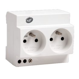 Double prise modulaire 2P+T 16A