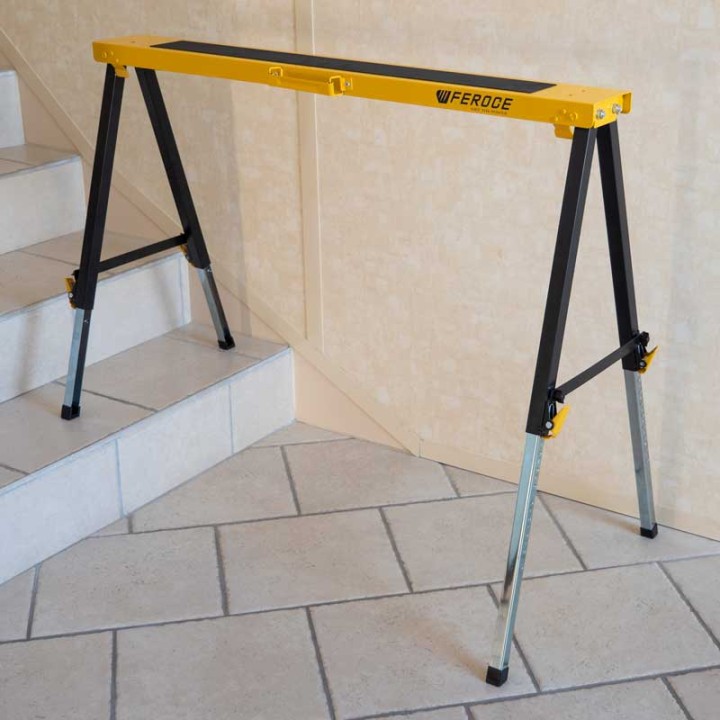 Tréteau télescopique pliable 150 Kg avec hauteur réglable FEROCE