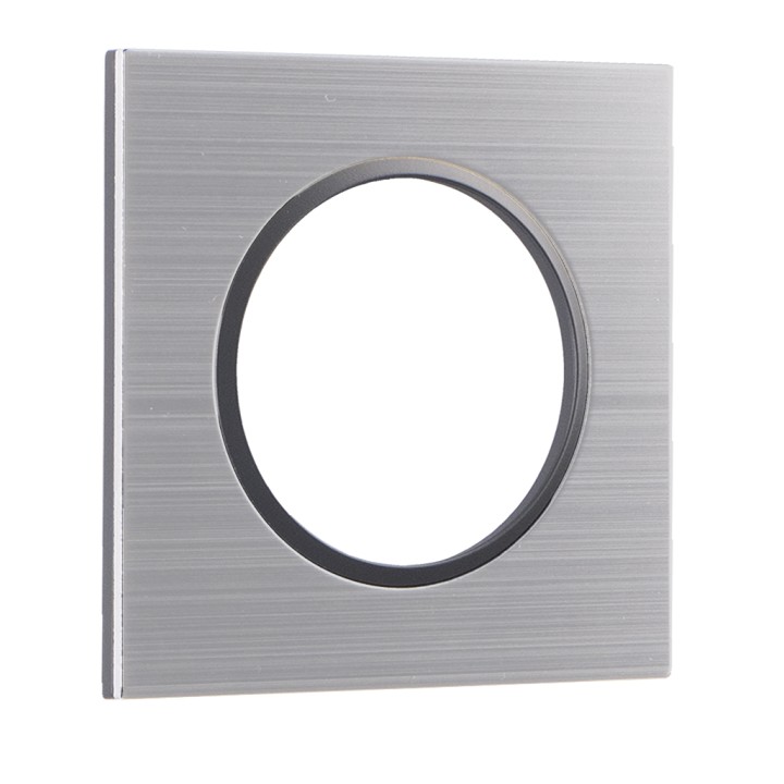 OHMTEC Epure Plaque Simple Alu Brossé Et Anthracite 