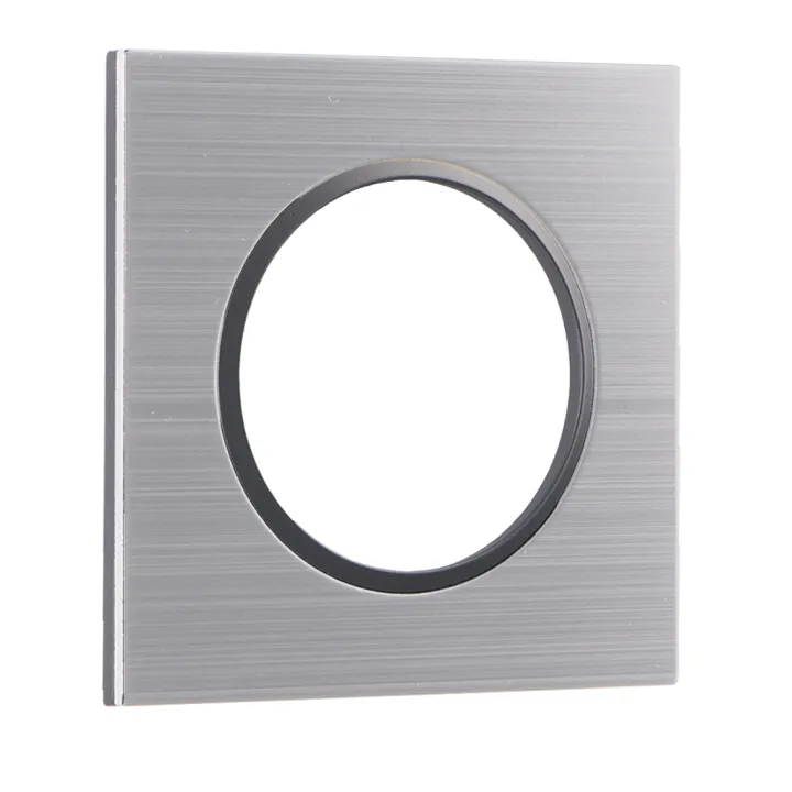 OHMTEC Epure Plaque Simple Alu Brossé Et Anthracite 