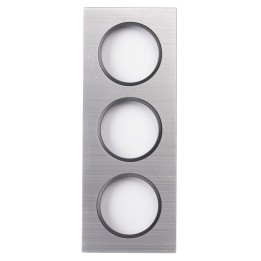 OHMTEC Epure Plaque Triple Alu Brossé Et Anthracite 