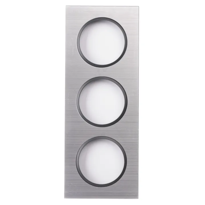 OHMTEC Epure Plaque Triple Alu Brossé Et Anthracite 