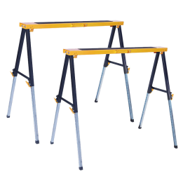 Lot de 2 Tréteaux télescopiques pliables 150 Kg avec hauteurs réglables FEROCE