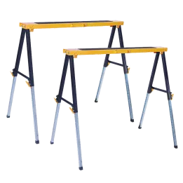 Lot de 2 Tréteaux télescopiques pliables 150 Kg avec hauteurs réglables FEROCE