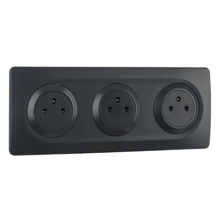 OHMTEC Epure Prise 2P+T 16A affleurante anthracite 