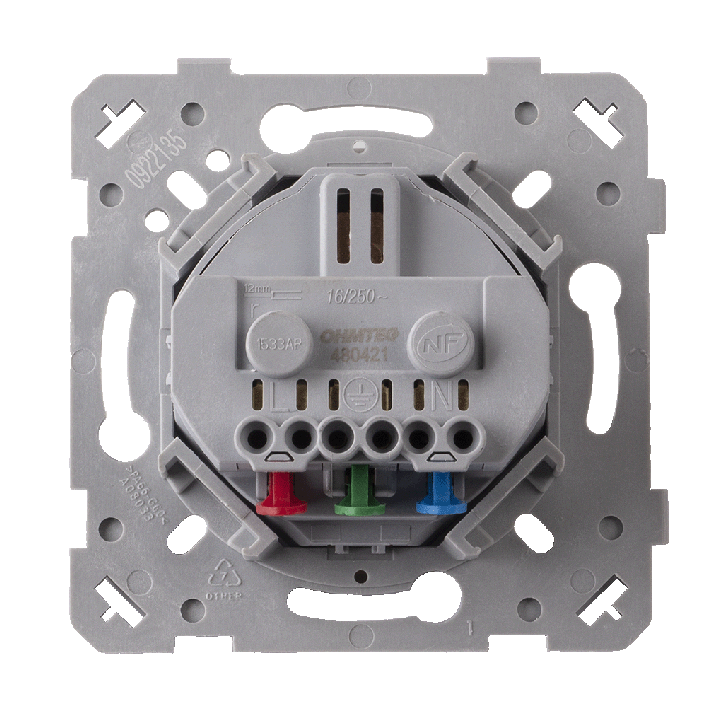 OHMTEC Epure Prise 2P+T affleurante complet blanc + griffes de fixation