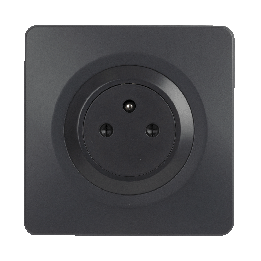 OHMTEC Epure Prise 2P+T affleurante complet anthracite + griffes de fixation