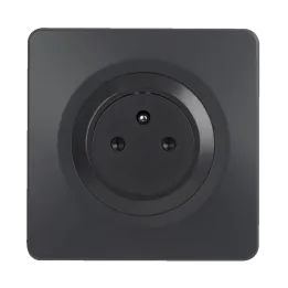 OHMTEC Epure Prise 2P+T affleurante complet anthracite + griffes de fixation