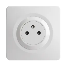 OHMTEC Epure Prise 2P+T affleurante complet blanc + griffes de fixation