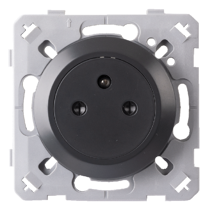 OHMTEC Epure Prise 2P+T 16A affleurante anthracite 