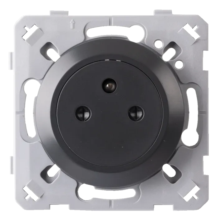 OHMTEC Epure Prise 2P+T 16A affleurante anthracite 