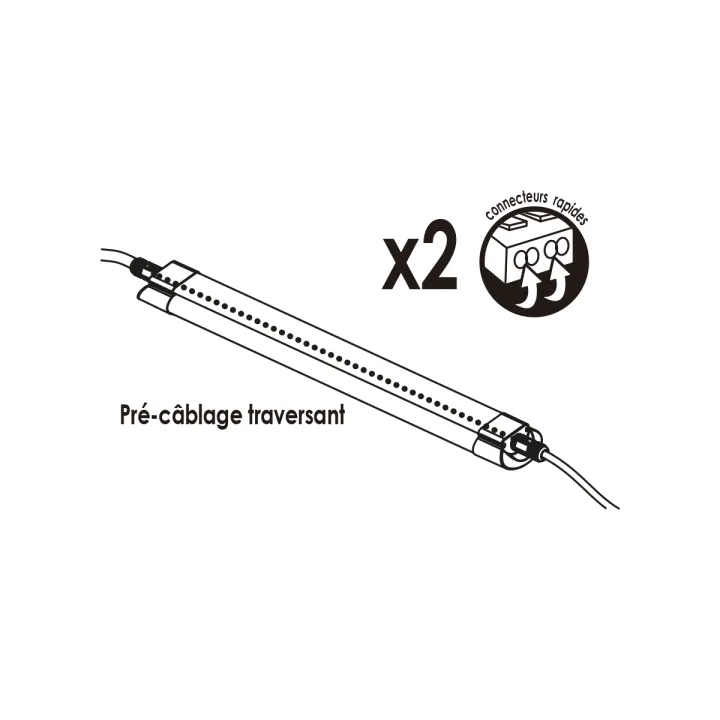 Réglette LED extrudée 65cm25W 6500K IP65 WOLTZ