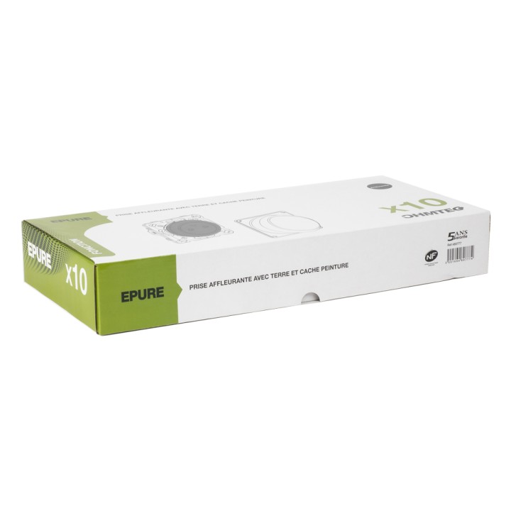 OHMTEC Epure Lot 10 Prises affleur anthracite + cache peinture 