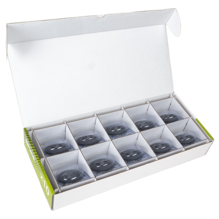 OHMTEC Epure Lot 10 Prises affleur anthracite + cache peinture 
