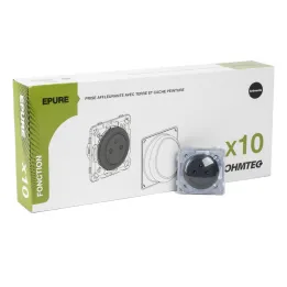 OHMTEC Epure Lot 10 Prises affleur anthracite + cache peinture 