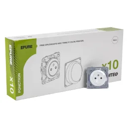 OHMTEC Epure Lot 10 Prises Affleurantes Blanc + Cache Peinture 
