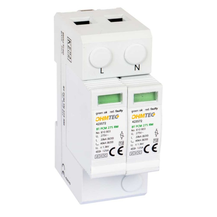 Parafoudre Monophasé 15/40Ka avec cartouche détachable