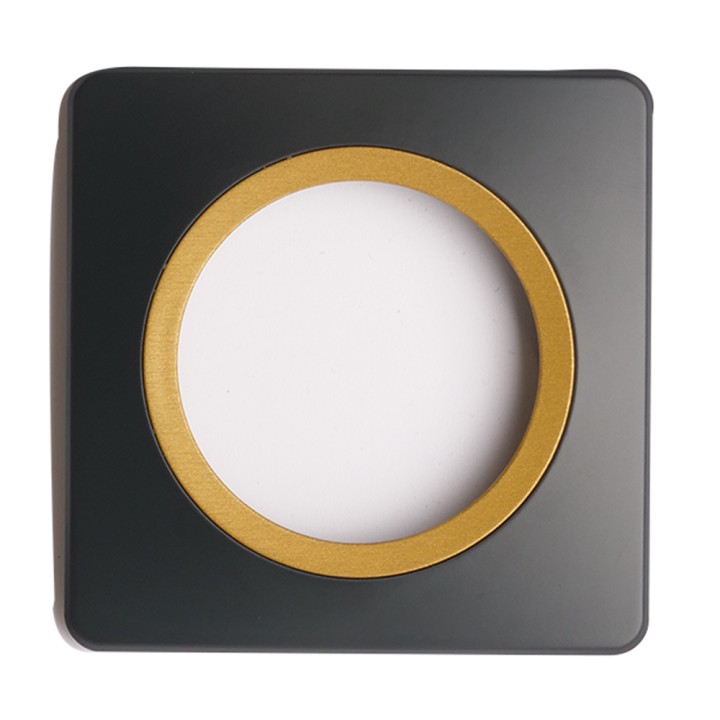 OHMTEC Epure Plaque Simple Gris Anthracite Insert Bronze 