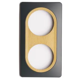 OHMTEC Epure Plaque Double Gris Anthracite Insert Bronze 