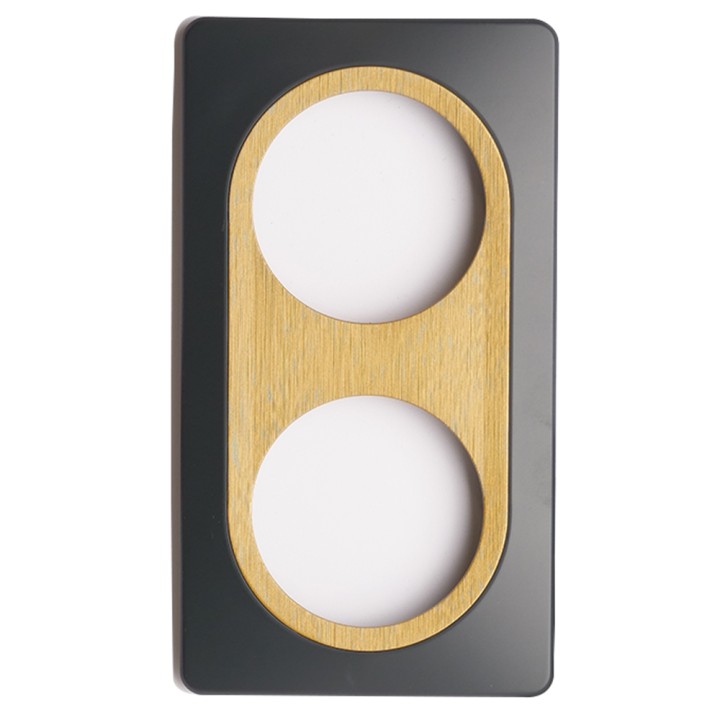OHMTEC Epure Plaque Double Gris Anthracite Insert Bronze 