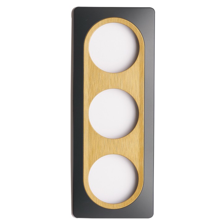 OHMTEC Epure Plaque Triple Gris Anthracite Insert Bronze 