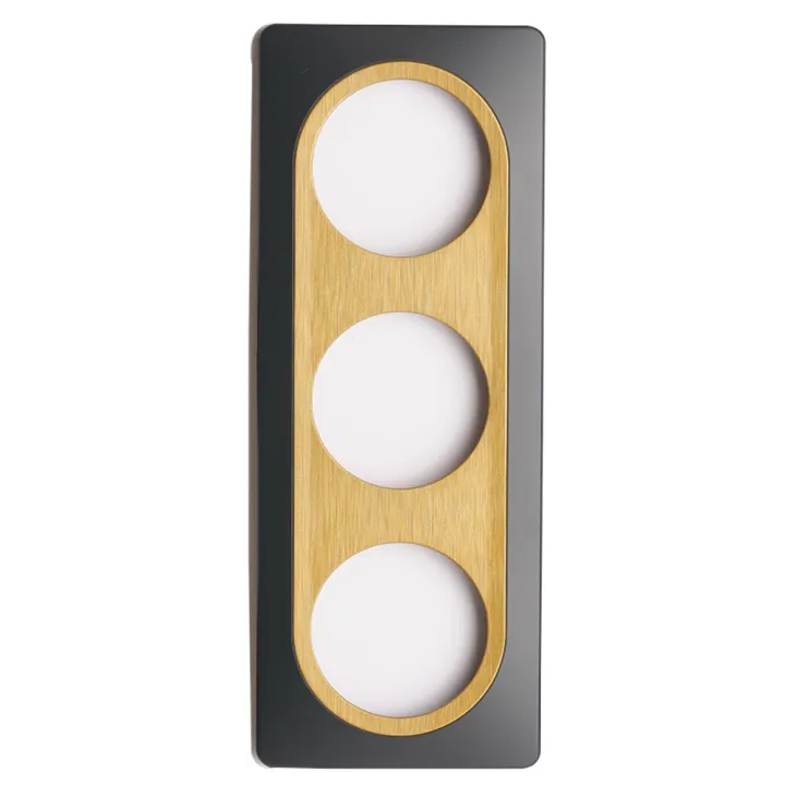 OHMTEC Epure Plaque Triple Gris Anthracite Insert Bronze 