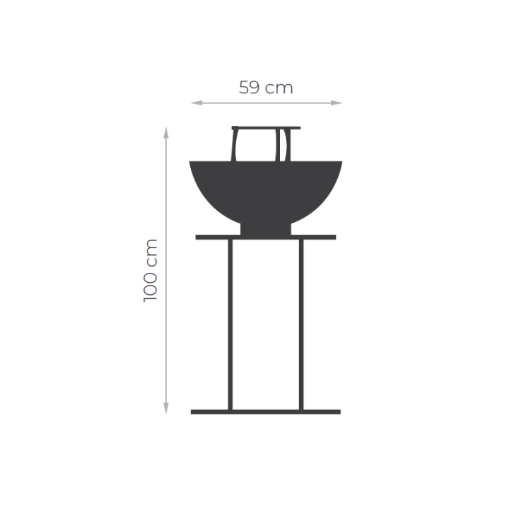 Brasero plancha Stilo 600 Corten - MASURIA