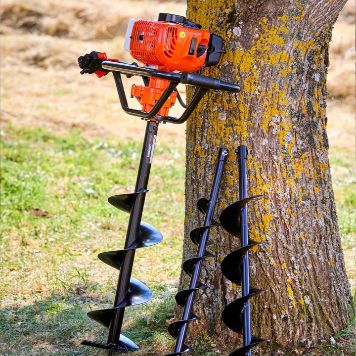 Tarière Thermique 51.7CC + 3 Mèches + Rallonge 40cm ST PIERRE DU CHAMP