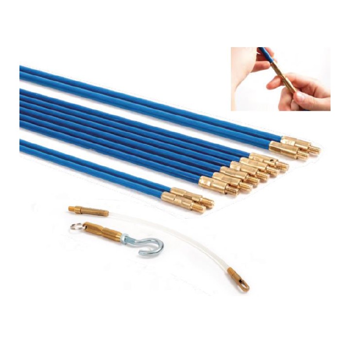 Set de 10 tiges tire câble en fibre de verre