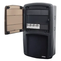 Coffret mobilhome - 4 raccordements 10A avec protection par disjoncteur différentiel - OHMTEC