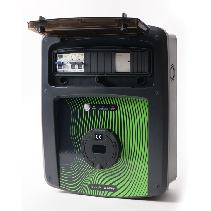 Coffret de recharge 3.7 kw avec contrôleur de charge et protection électrique - OHMTEC