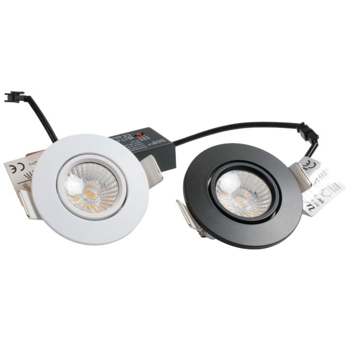 Spot noir encastré orientable LED 6W RT 2012/RE2020