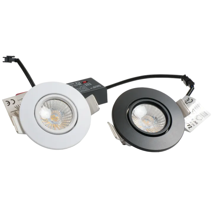 Spot noir encastré orientable LED 6W RT 2012/RE2020