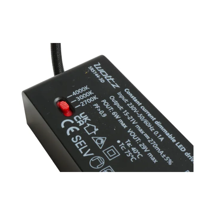 Spot noir encastré orientable LED 6W RT 2012/RE2020