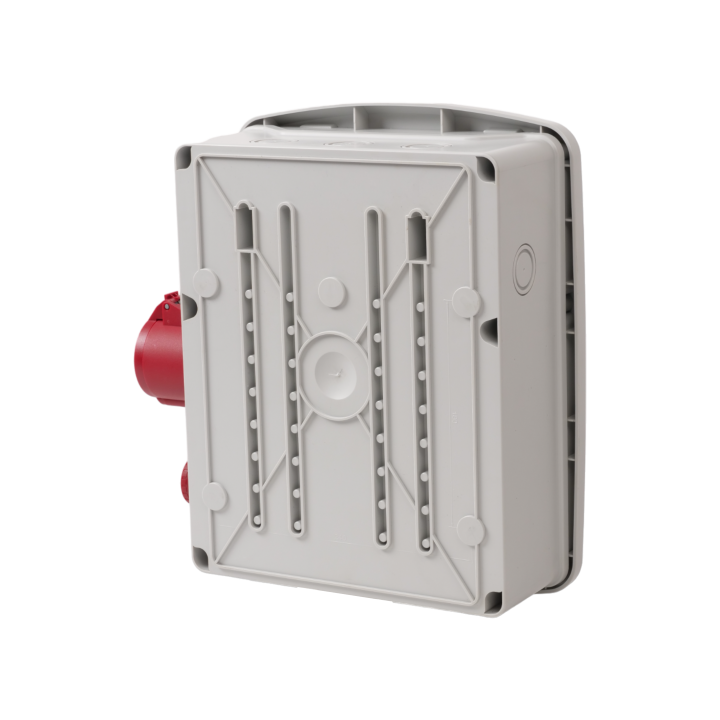 Coffret de chantier avec 4 prises monophasées + 1 Prise Tétrapolaire 16A OHMTEC